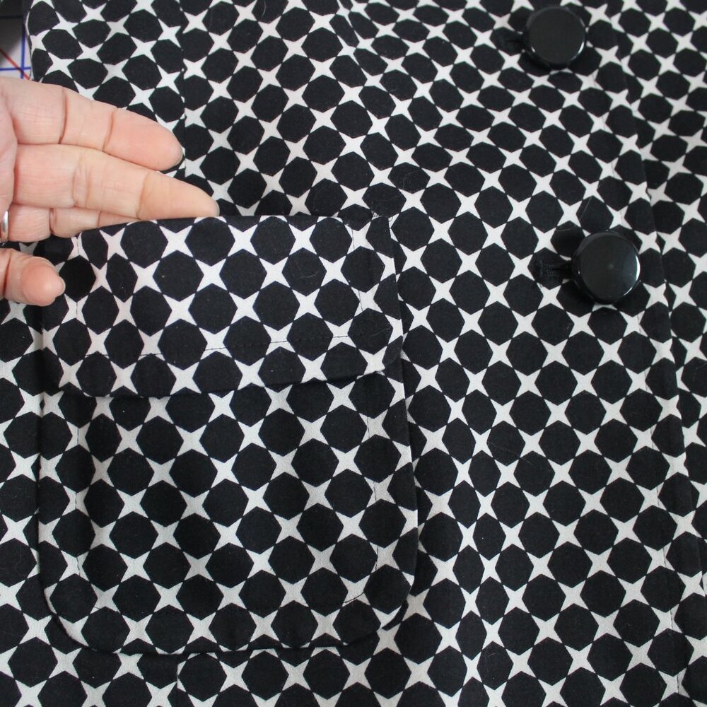 Talbots Retro Swing Blazer 60s Vibe 3/4 Sleeves Cotton Blend Size 4P - Picture 7 of 13